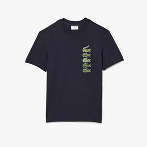 Heren Lacoste Regular Fit Iconic Croc T-shirt in Blauw