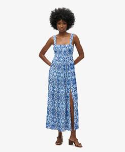 Superdry Vrouwen Maxi-jurk met Strik op de rug Blauw