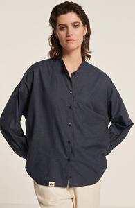New Optimist Damen vegan Bluse Scia Blauschwarz