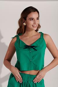 M.R BRAVO Damen vegan Top Delphine Green