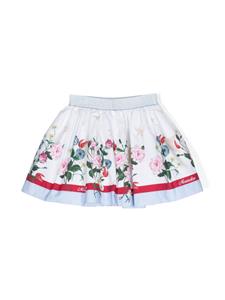 Monnalisa Flared rok met bloemenprint - Wit
