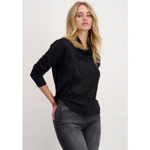 Monari Sweatshirt "Sweatshirt Satindruck", mit tonigem Satindruck