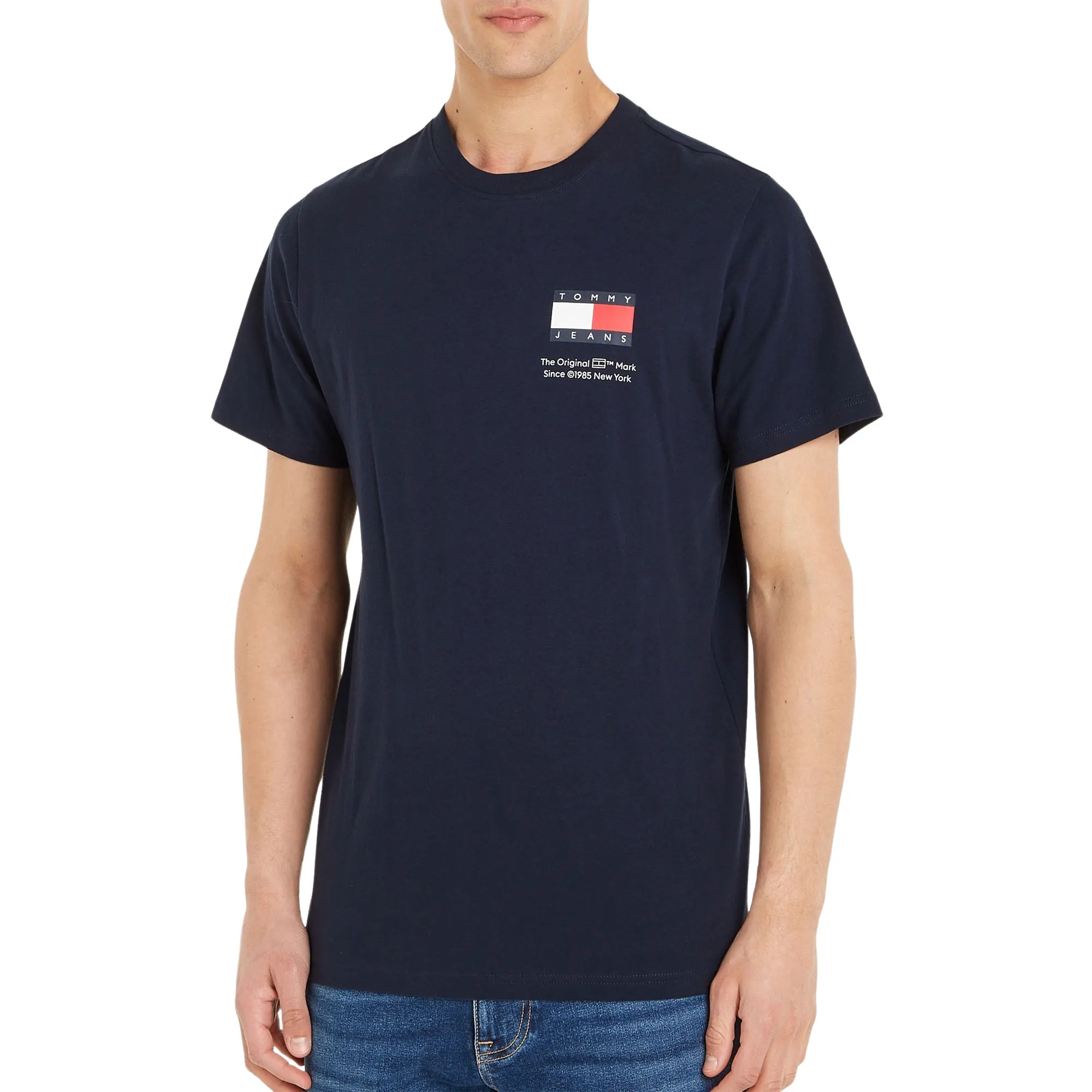 Tommy Jeans T-Shirt "TJM SLIM ESSENTIAL FLAG TEE EXT", mit Rundhalsausschnitt