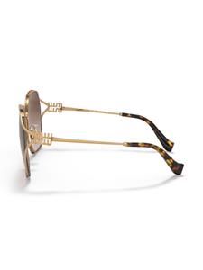 Miu Miu Eyewear Zonnebril met rond montuur - Goud