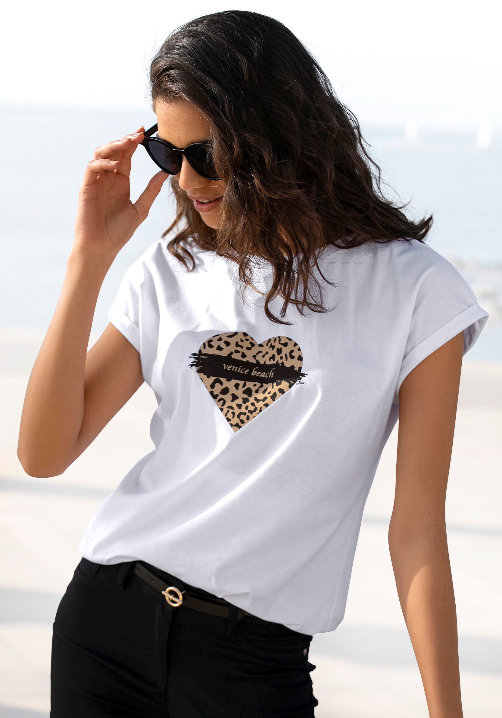 Venice Beach Shirt met korte mouwen met frontprint