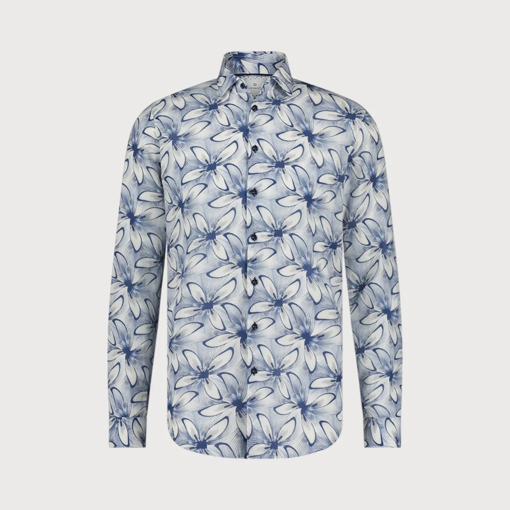 Blue Industry Print overhemd bloem |