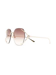Gucci Eyewear Zonnebril met rond montuur - Goud