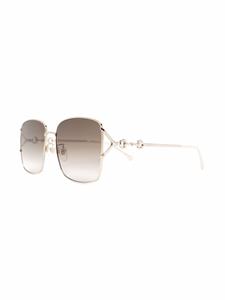 Gucci Eyewear Zonnebril met vierkant montuur - Goud