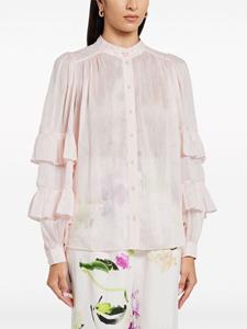 Aje Faith linen-silk blend blouse - Roze