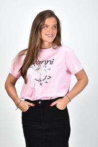 Ganni t-shirt T3771 roze