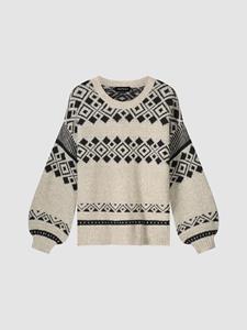 REPEAT cashmere Intarsia gebreide trui van Italiaanse garen