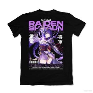 Limindong Genshin Impact - Raiden Shogun T-shirt Anime Unsiex Sport Tops met korte mouwen Casual Grafisch Los T-shirt