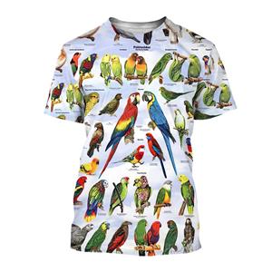 Xin nan zhuang Zomer Mode Allerlei Vogels T-shirt voor Mannen Leuke Trend Persoonlijkheid Gedrukt Ronde Hals Tees Hip Hop Harajuku streetwear Top