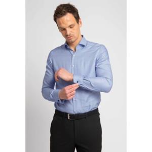 Suitable Overhemd Dubbel Manchet Print Blauw
