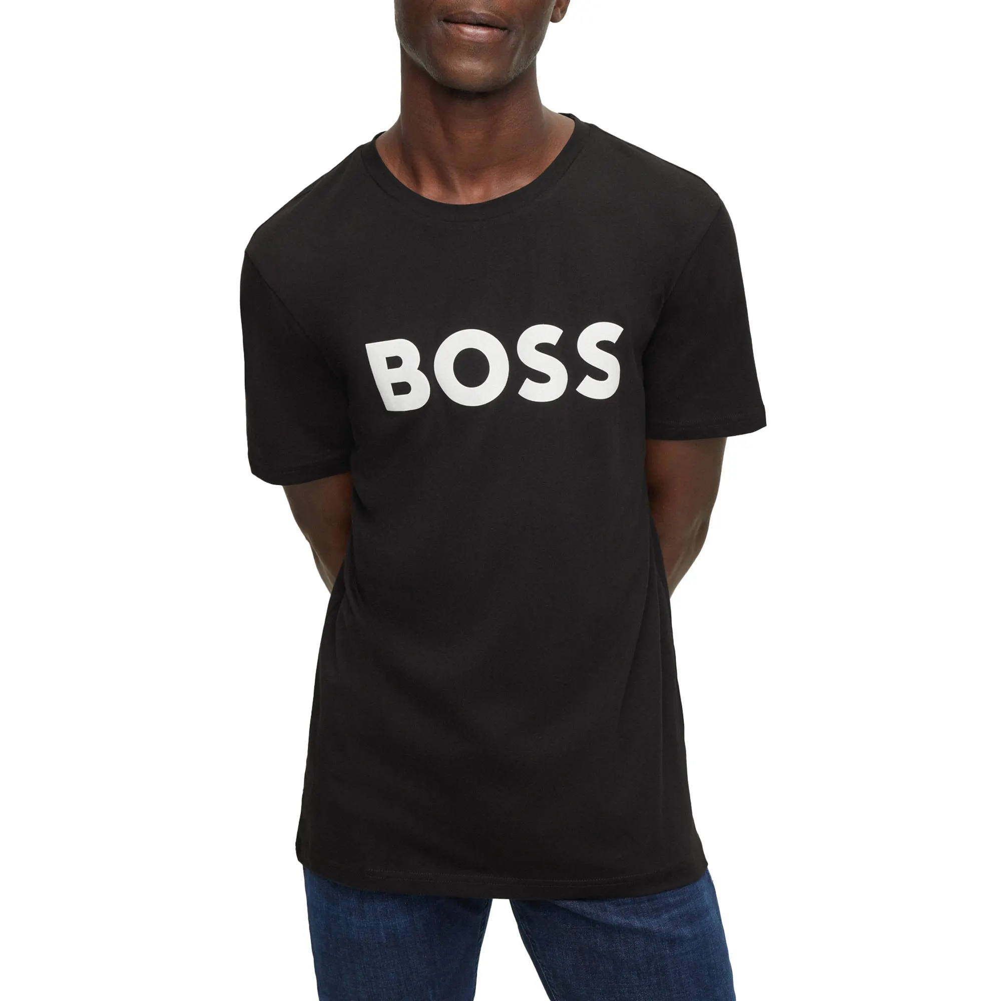 Boss T-shirt Thinking Zwart