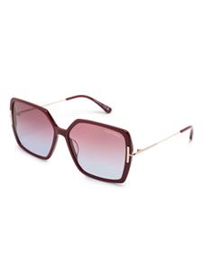 TOM FORD Eyewear Zonnebril met vierkant montuur - Rood