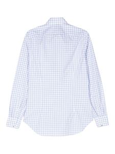 Canali grid-pattern cotton shirt - Wit