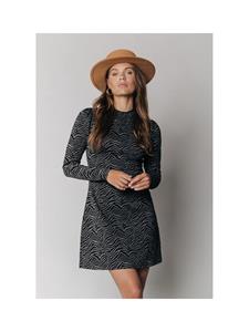Colourful Rebel Colourful Rebel Rowan Zebra Jurk Zwart Dames - Slim Fit