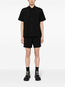 Sacai wool-blend short-sleeve shirt - Zwart