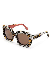 Marni Eyewear Zonnebril met oversized montuur - Wit