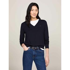 Tommy Hilfiger V-Ausschnitt-Pullover CO JERSEY STITCH V-NK SWEATER