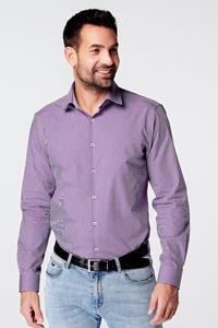 SKOT Herren vegan Hemd Slim Fit Kariert Lila