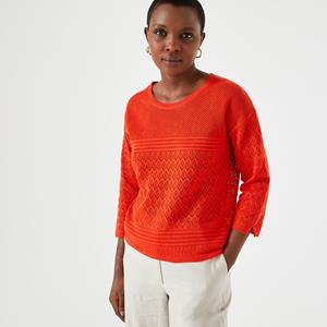 ANNE WEYBURN Trui met ronde hals in fijn pointelle tricot