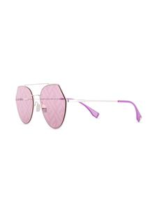 Fendi Eyewear Eyeline zonnebril met piloten montuur - Zilver