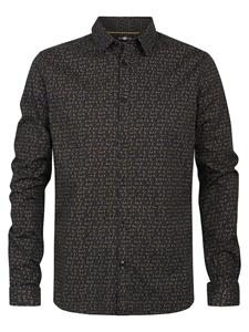 Petrol Male Overhemden M-3030-sil406 Shirt Long Sleeve Aop