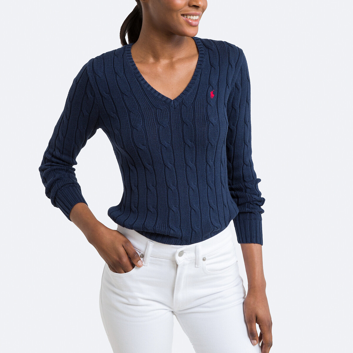 Polo ralph lauren Trui met V-hals in kabeltricot