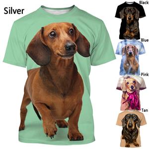 ETST 07 Teckel T-shirt mannen mode 3D geprinte korte mouw zomer casual hond shirt top trendy mannen