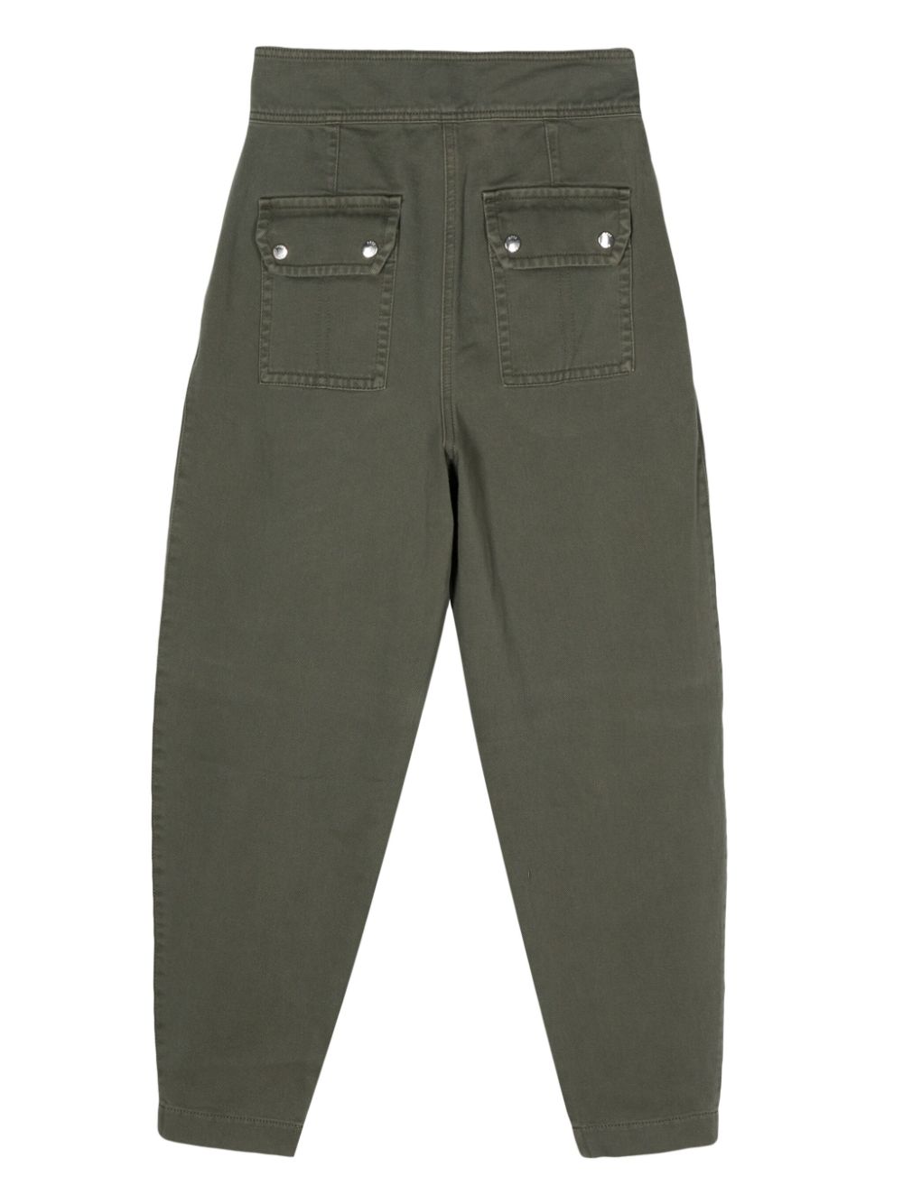 BOSS pleated tapered cotton trousers - Groen