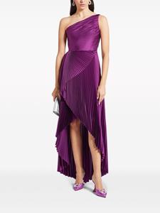 Semsem one-shoulder pleated high-low dress - Paars