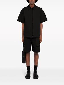 Jil Sander Overhemd met ritssluiting en korte mouwen - Zwart
