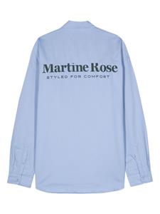 Martine Rose embroidered-logo cotton shirt - Blauw