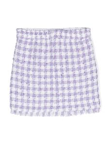 Monnalisa Tweed rok met franje - Paars