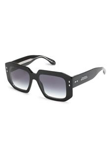Isabel Marant Eyewear Zonnebril met vierkant montuur en logoprint - Zwart