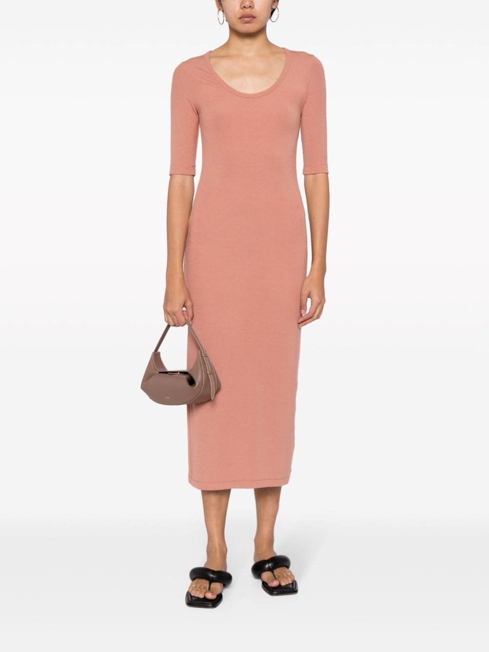 Calvin Klein Ribgebreide jurk - Roze
