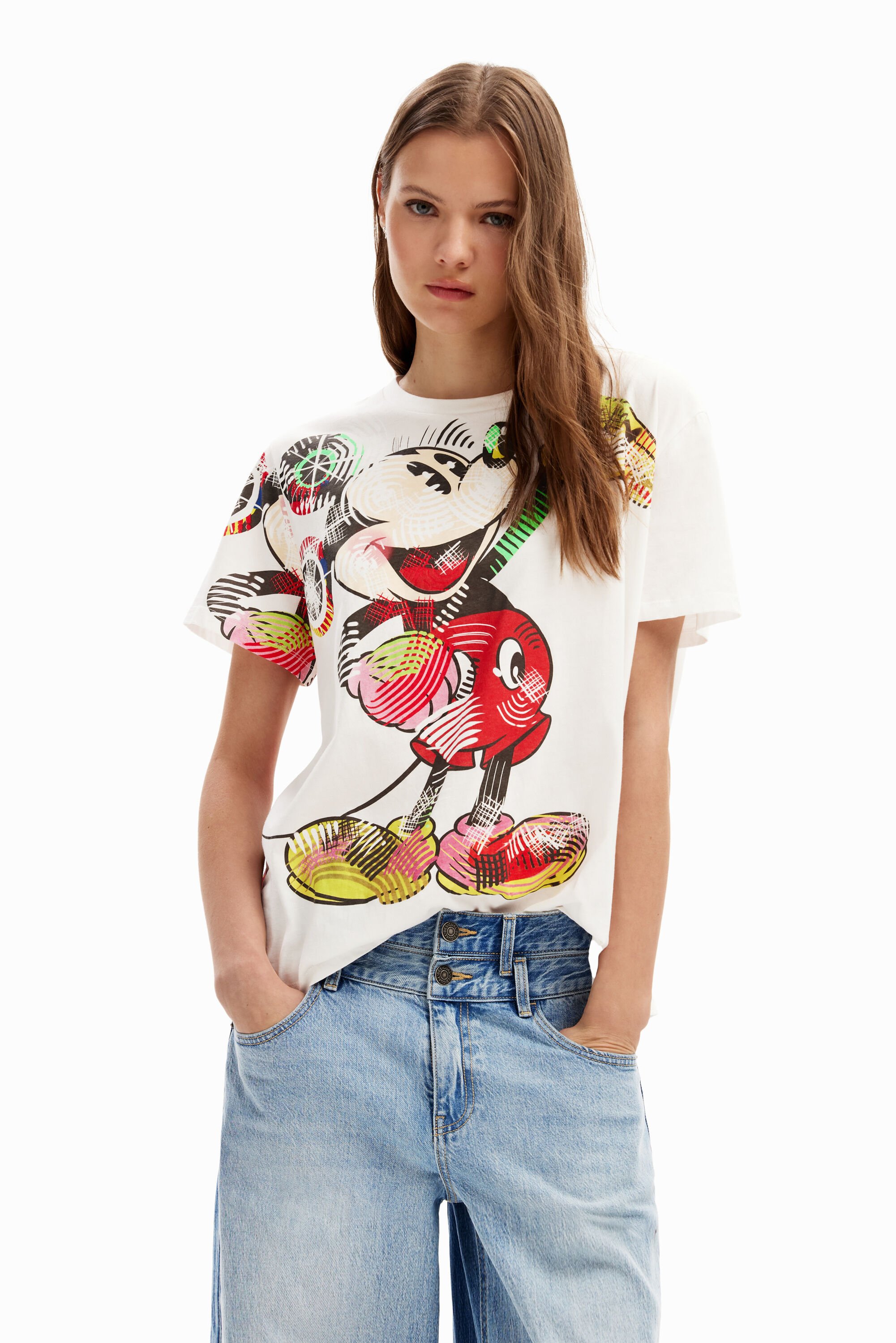 Desigual Arty T-shirt met Mickey Mouse - WHITE