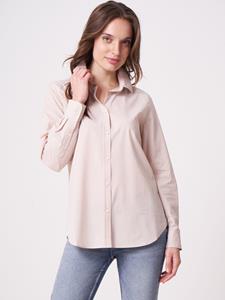 REPEAT cashmere Gestreepte katoenen blouse