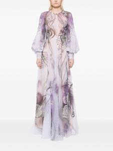 Saiid Kobeisy Maxi-jurk met abstracte print - Wit