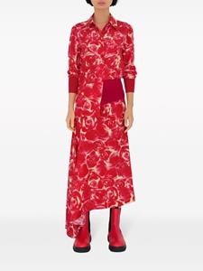 Burberry rose-print silk shirt - Rood