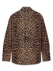 Saint Laurent Overhemd met luipaardprint - Zwart