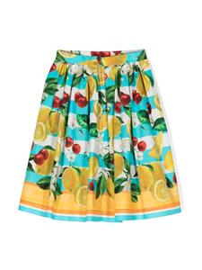 dolce&gabbanakids Dolce & Gabbana Kids Plooirok met print - Wit