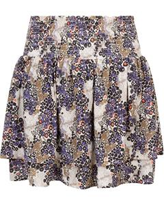 Indian blue rok leopard ruffle skirt