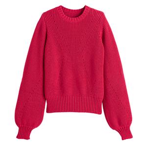 LA REDOUTE COLLECTIONS Trui met ronde hals in grof tricot
