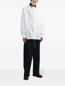 Kolor striped-collar cotton shirt - Wit