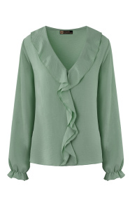 The Musthaves Ruches Detailed Blouse Mint