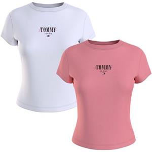 Tommy Jeans T-Shirt "TJW 2 PACK SLIM ESSENTIAL LOGO 1", mit Tommy Jeans Flagge