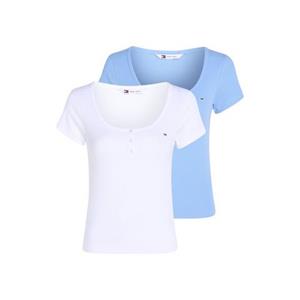 Tommy Jeans T-Shirt "TJW 2PACK HENLEY SS RIB TEE", (Packung, 2er-Pack), mit Tommy Jeans Markenlabel